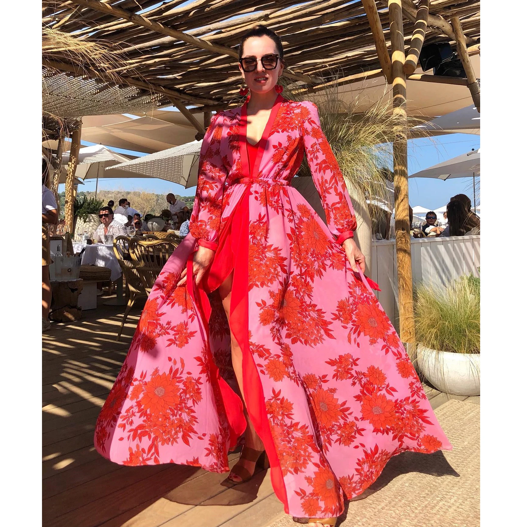 여성 수영복 커버 슬리브 비치 튜닉 드레스 Robe De Plage 솔리드 화이트 코튼 파 레오 하이 칼라 비치웨어
