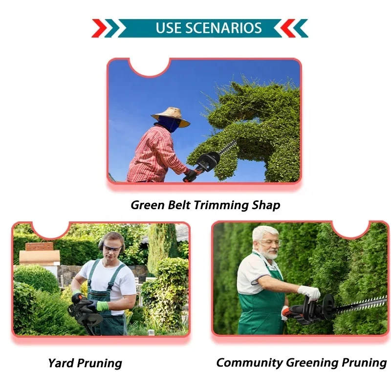21V Battery Power Wireless Hedge Trimmer For Garden Automatic Hedge Trimmer With Brushed Motor