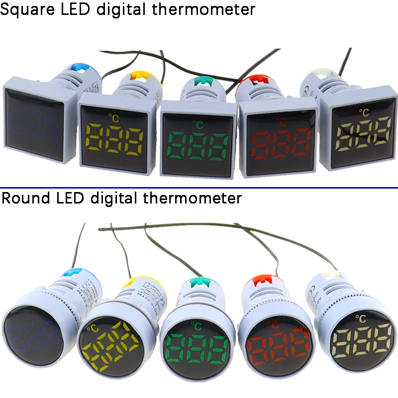 22mm Round Small Mini Light Display Thermometer Digital