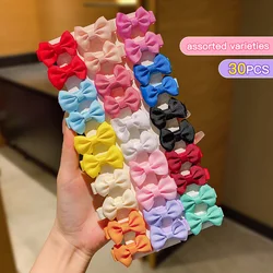 Vibrant Assorted Fabric Bow Hair Clips - Perfect (30PCS)