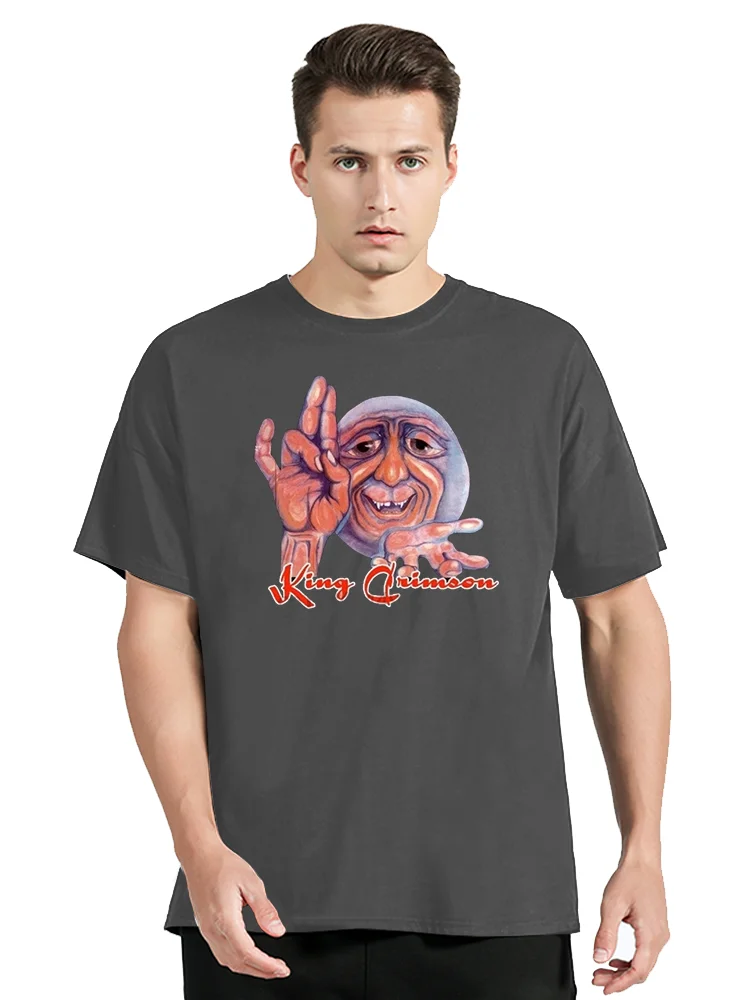 Shop Shirts 반소매 Zomer O-Neck Mens Black Tee 남성용 King Crimson English Rock Band T 셔츠 의류