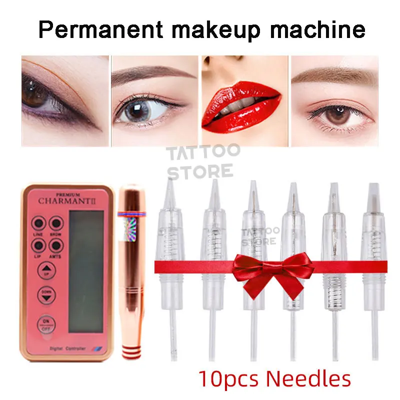 

Dermografo Charmant Tattoo Machine Kits Professional Digital Contral Panel Rotary Tattoo Pens Permanent Tattoo Eyebrow Equipment