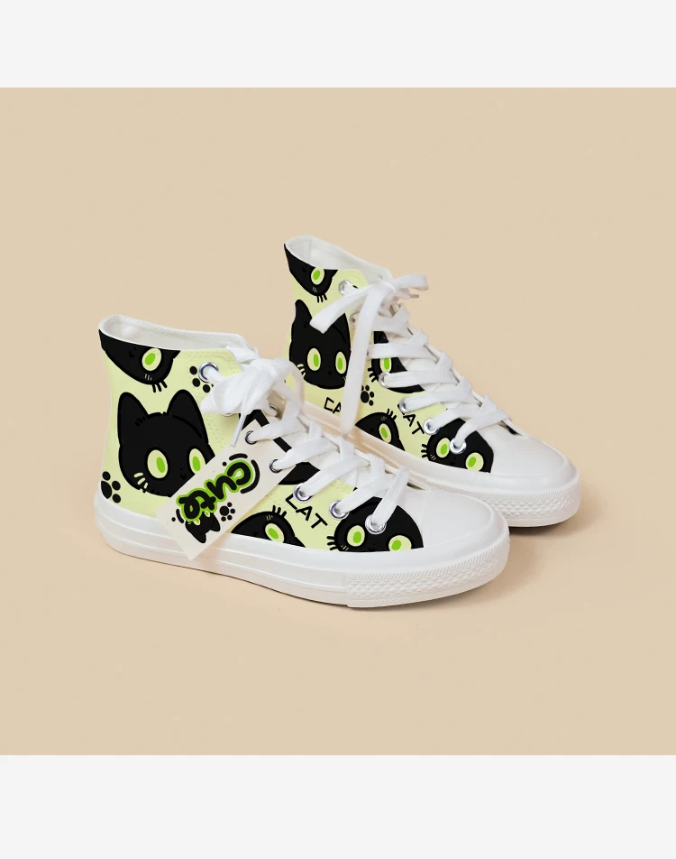 Amy and Michael New Original Design Hand Painted Canvas Shoes Cute Girls Students Flat Casual Sneakers Woman Vulcanize Shoe