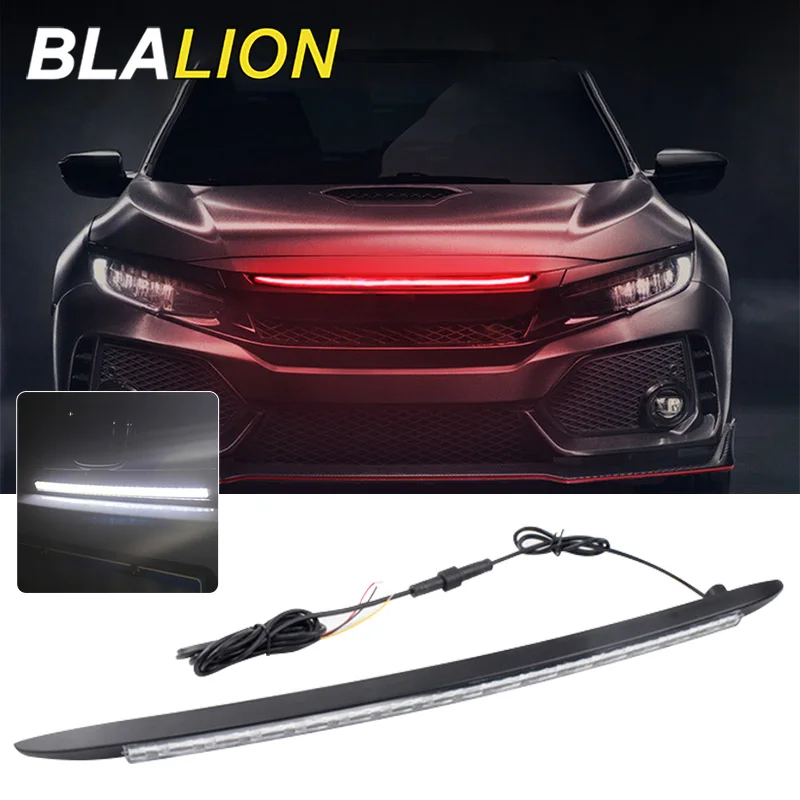 BLALIONCarFrontGrilleLightStrip12VDRLDaytimeRunningLightFor