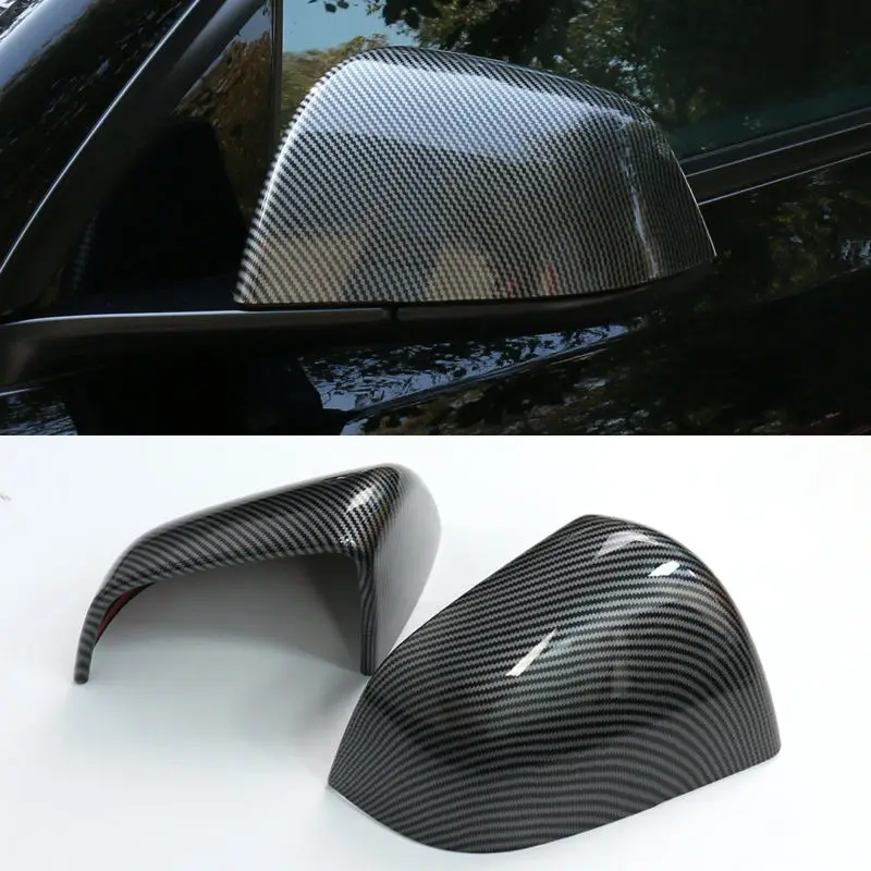 Coperture Specchietti Laterali In Stile Carbonio Per Tesla Model 3 (2017-2024) – Colore Rosa
