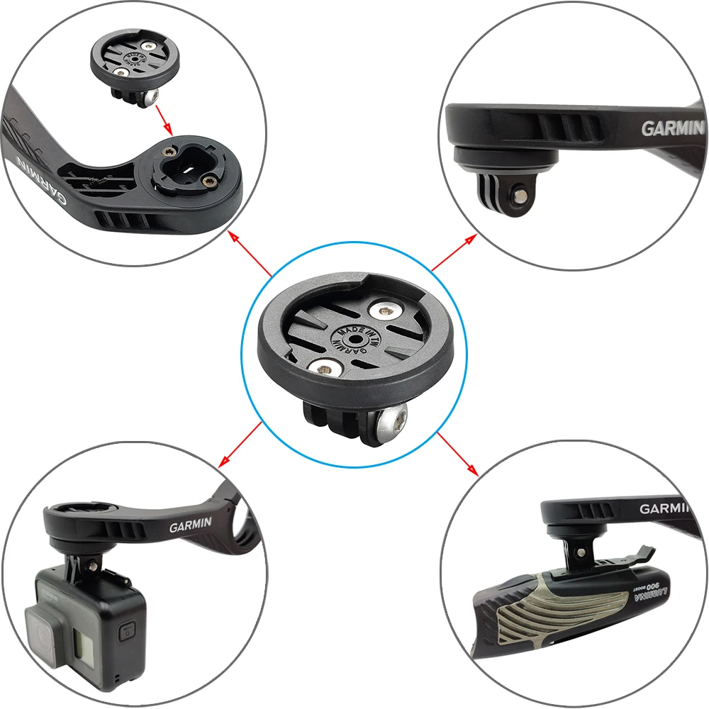 Garmin Gopro Combo Mount Holder Bracket Adapter Quick Release Camera Headlight Adapter for Garmin Wahoo Bryton K-EDGE Mount