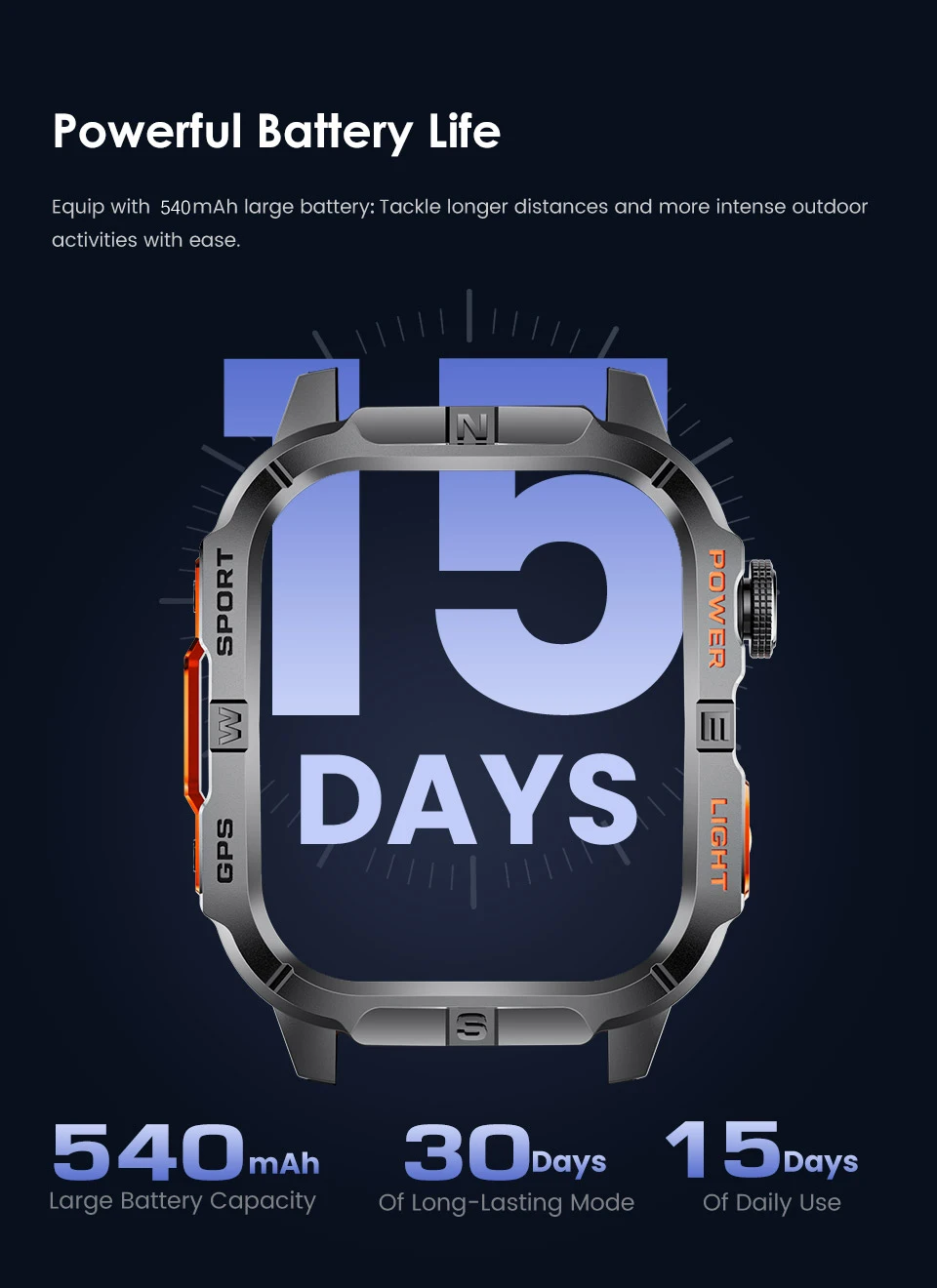 Professionelle Outdoor Gps Smartwatch Mit Kompass Und Bluetooth_voghion.com