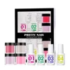 Dip Powder Nail Kit Starter 4 Nude Sheer Powder Semi-transparent Dipping + 4 Steps Beginner Gel Base Top Coat Activator 4