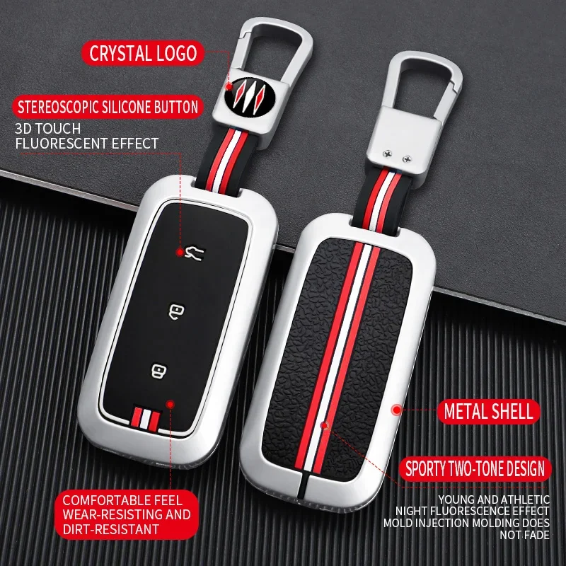 Metal Car Key Cover Fob Case Shell for Geely Galaxy L7 L6 MAX 1.5T Plus AIR PRO Remote KeyChain Shell Holder Accessories