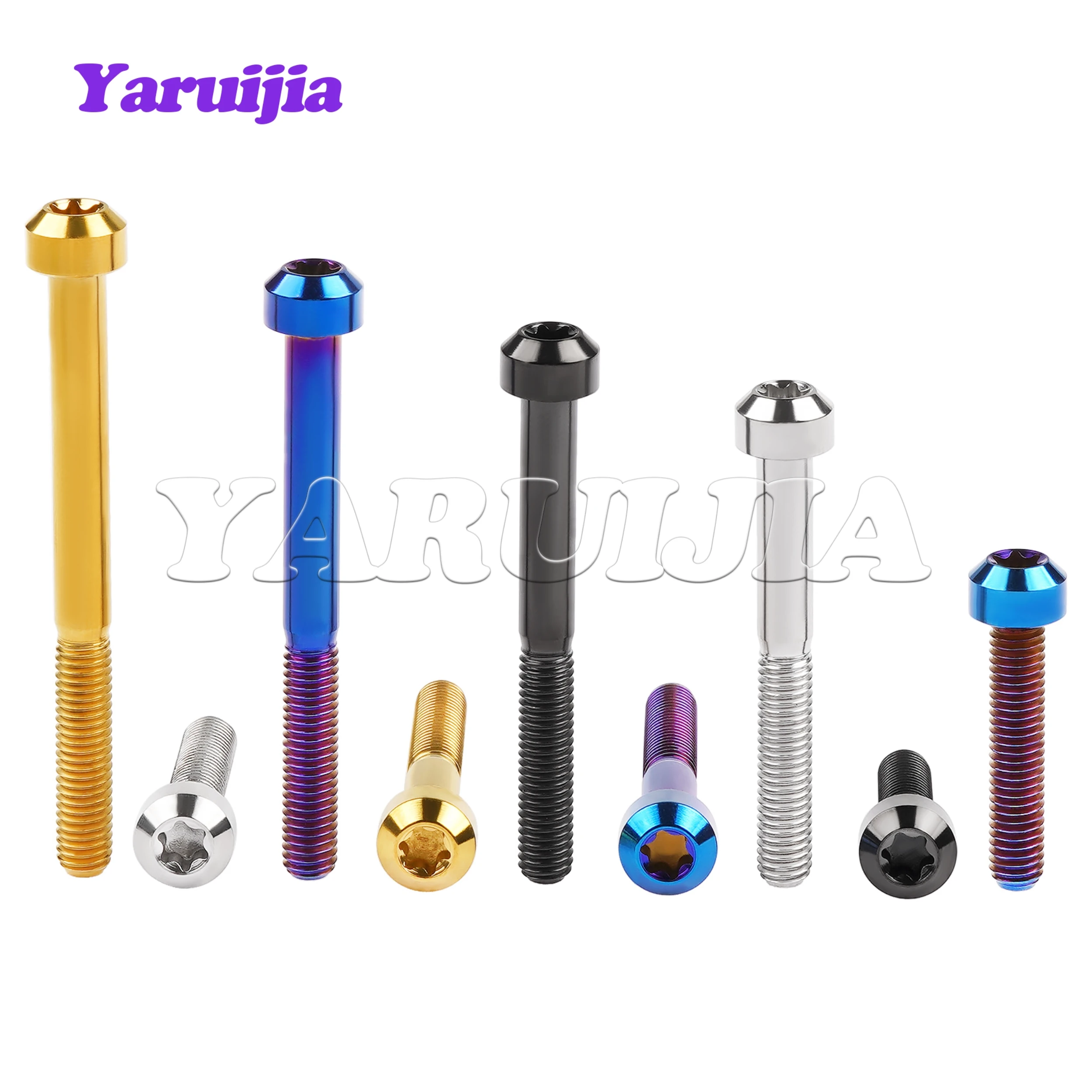 Titanium Bolts M5/M6/M8x10/15/20/25/30/35/40/45/50/60/65/70/80mm Torx Head Bicycle Car Refit Fastener Brake Bolt