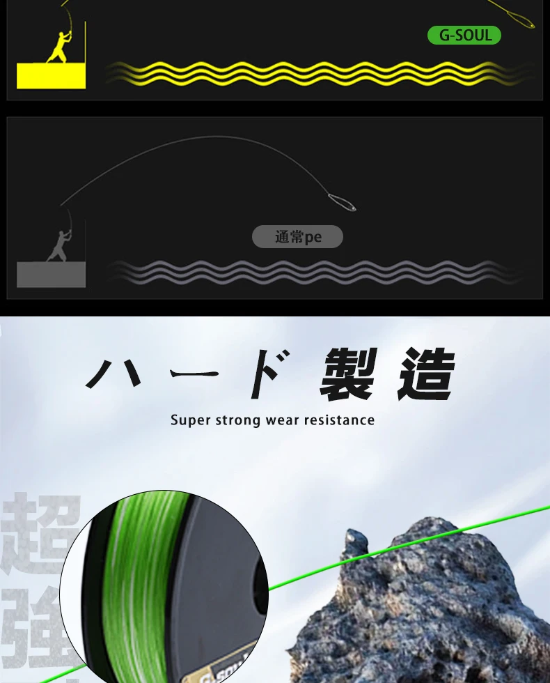 YGKX8 Upgrade Braid Angelschnur Superstark 8 Stränge Multifilament PE-Schnur 150 m 200 m Japan g Soul x8 Hauptschnur Fischdraht – Detail 6