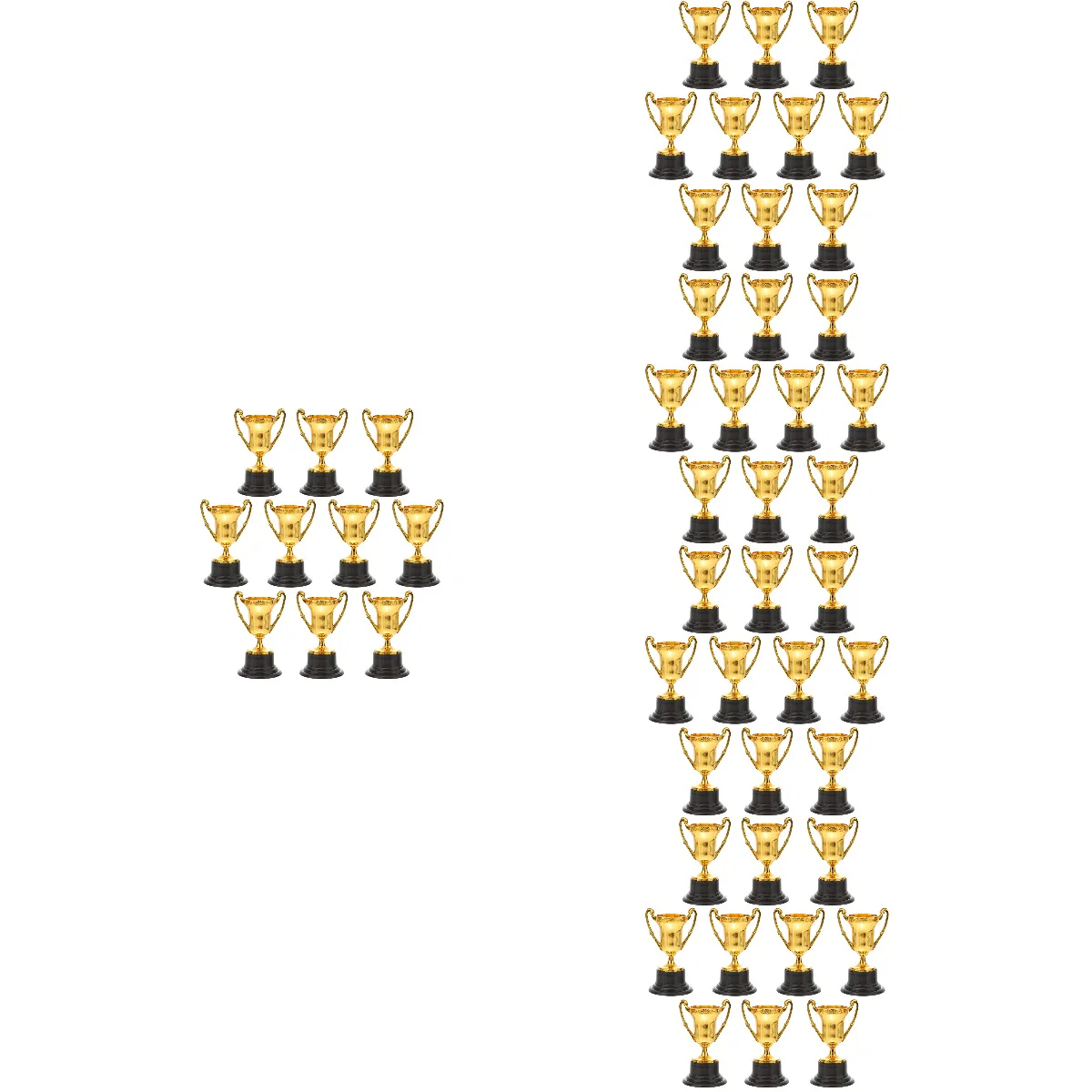

50 PCS Mini Plastic Gold Cups Trophies for Party Children Early Learning Toys Prizes