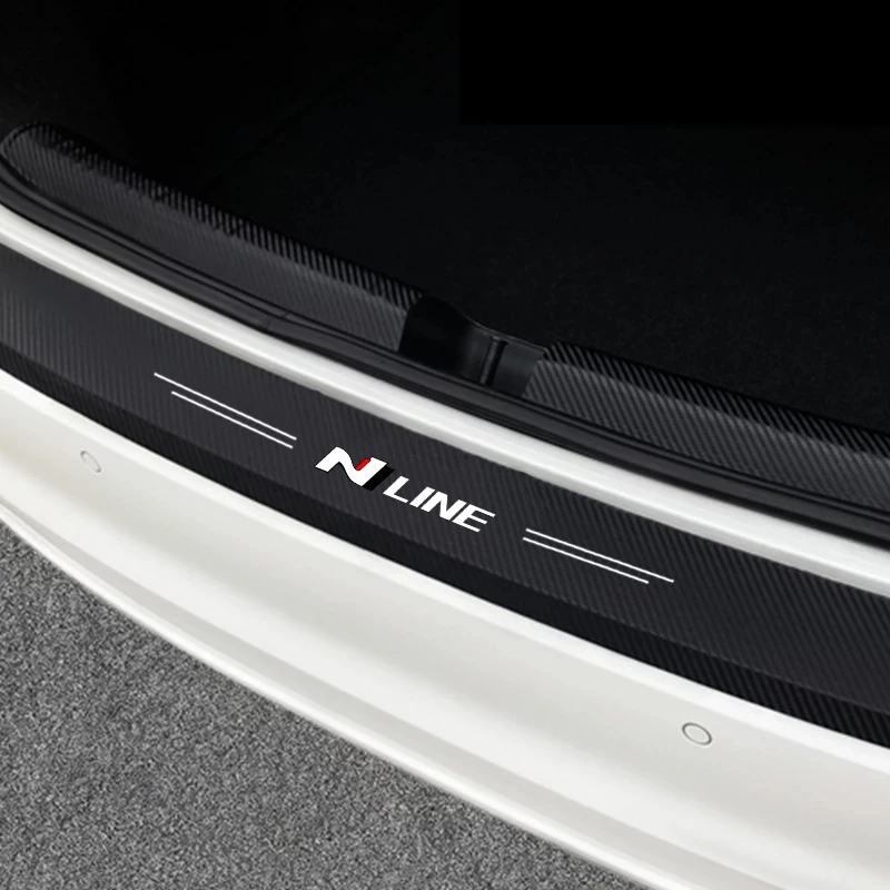 Carbon Fiber Trunk Door Sill Plate & Bumper Guard For Hyundai N Line Models (Tucson, Sonata, Veloster, I30) - 1 Piece - View #3