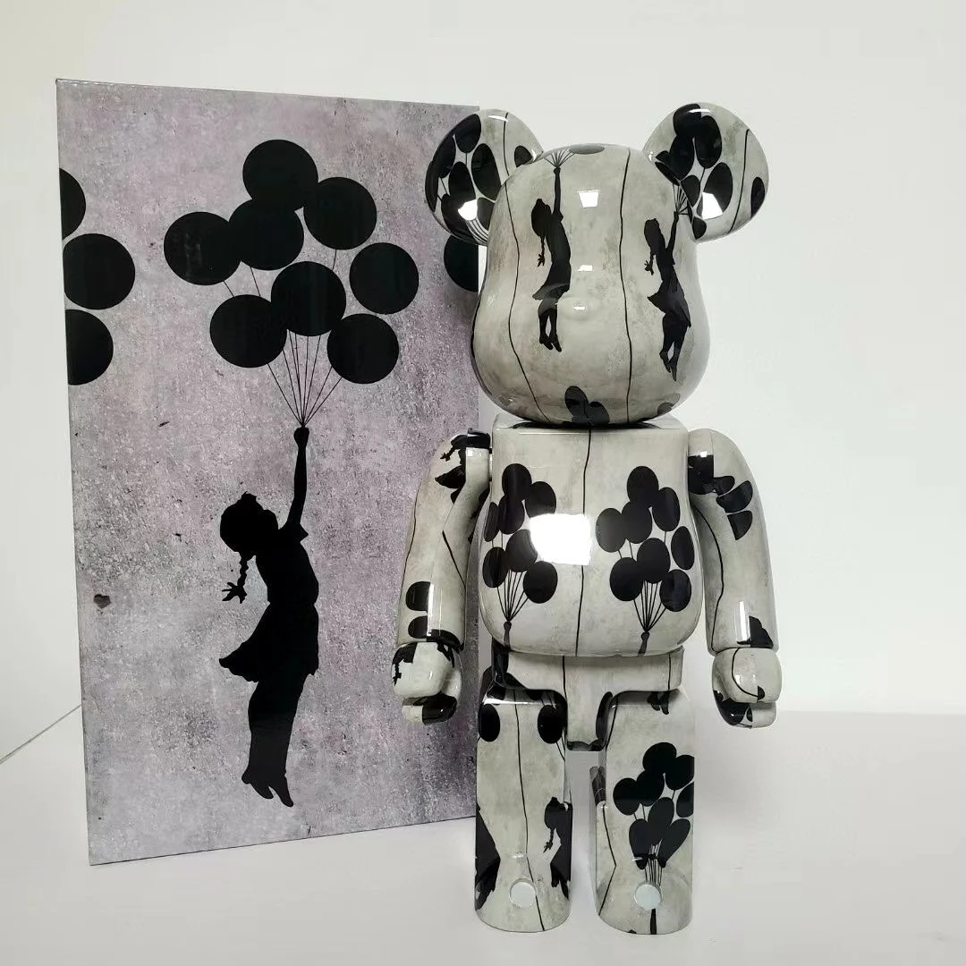 

Bearbrick400 воздушный шар девушка масляная живопись узор стильная ABS пластиковая модная игрушка настольное украшение Подарочная фигурка 28 см высота