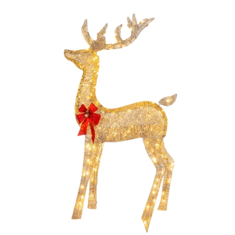 3 Pieces Lighted Christmas Deer Family Outdoor Yard Decorations Acrylic Board with LED Lights Christmas Decor Lights 5