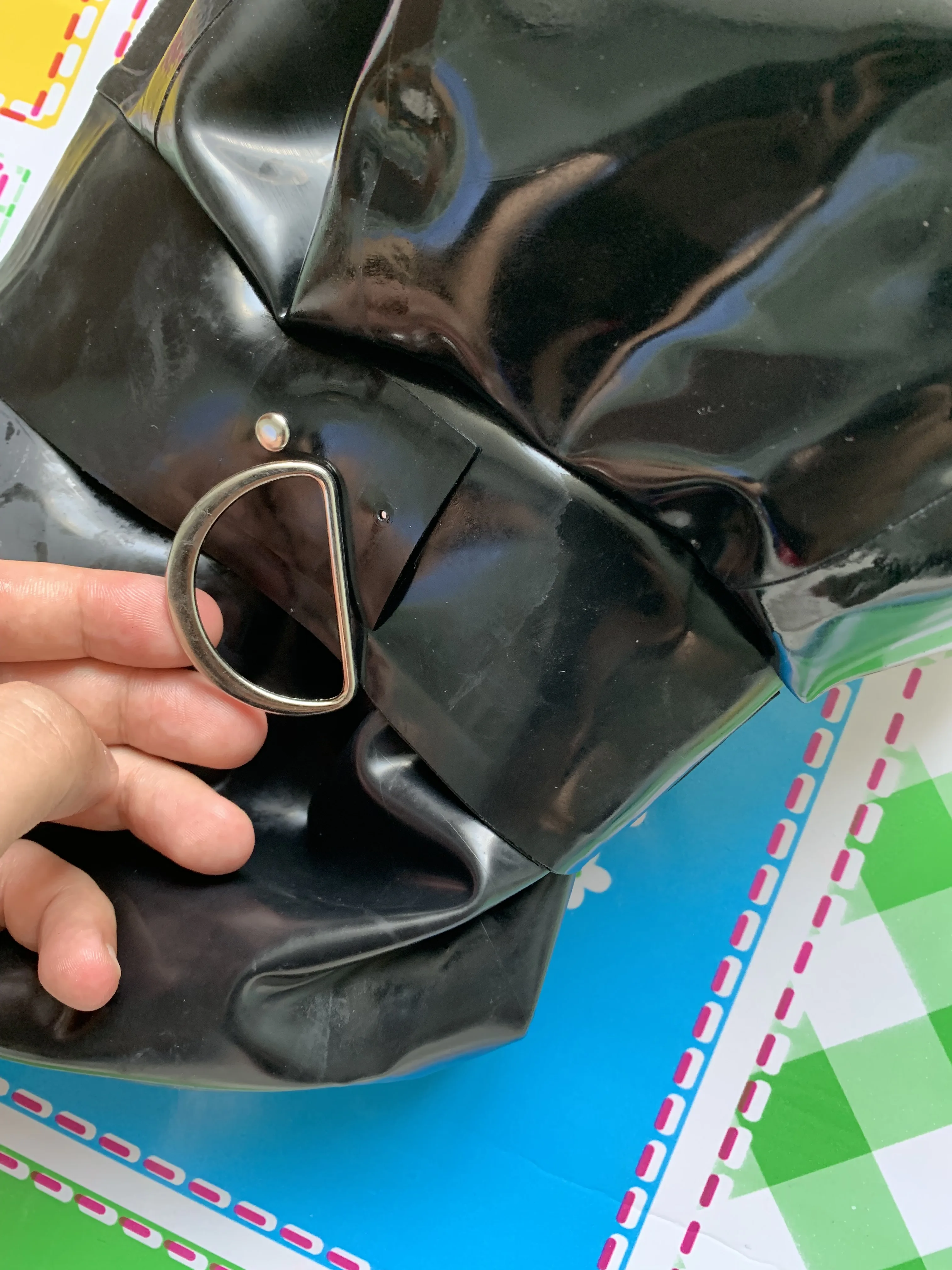 latex mask inflatable mask with One lock zip D Ring CUTOMIZED