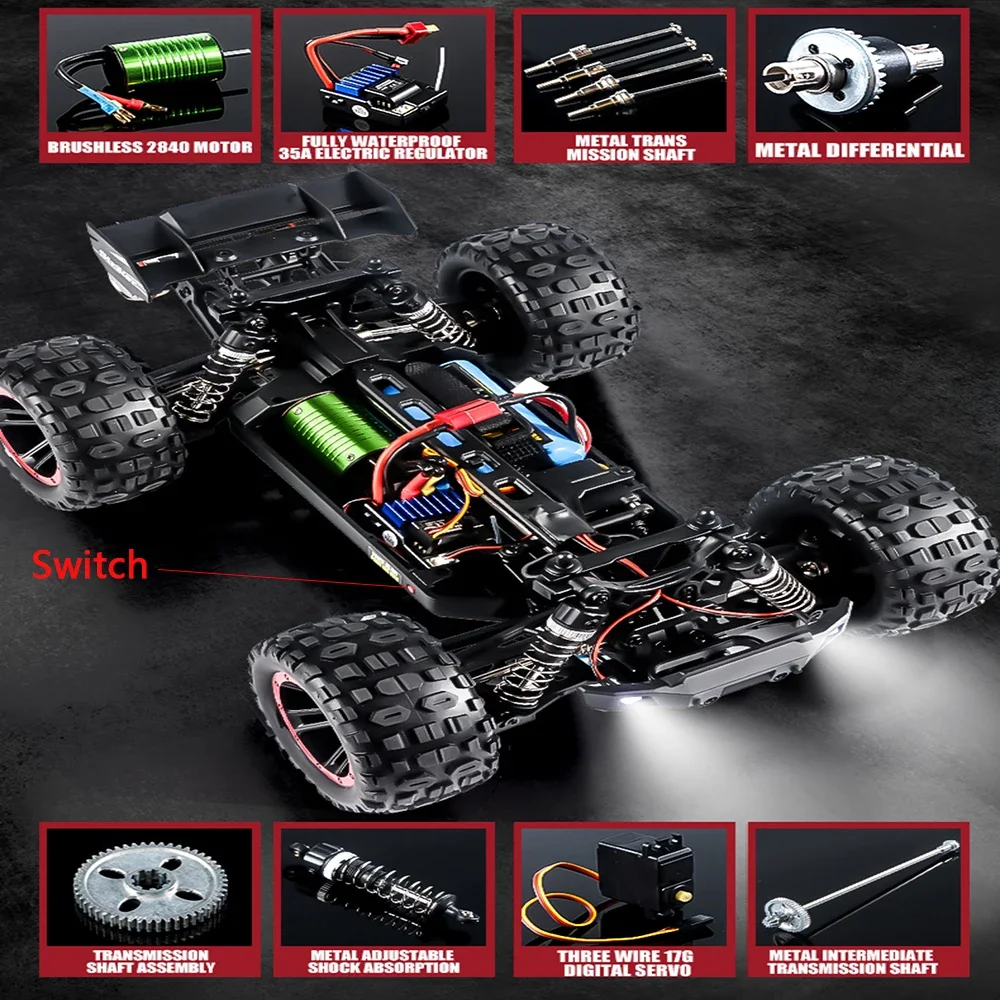 HAIBOXING 2105A T10 1:14 75KM/H 4WD RC Car Brushless RC Cars High Speed Drift Monster Truck for Kids vs Wltoys 144001 Toys 6