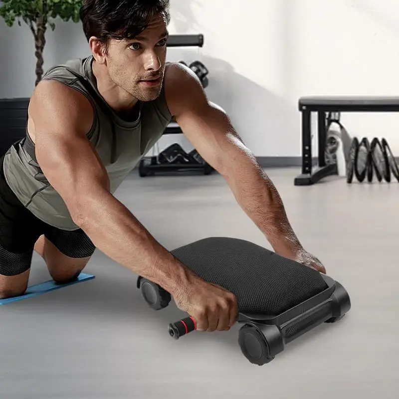 Abdominal Wheel Roller 4-Wheel Ab Exercise Equipment For Core Workout Multi-Function Ab Roller Automatic Rebound Sliding Plank