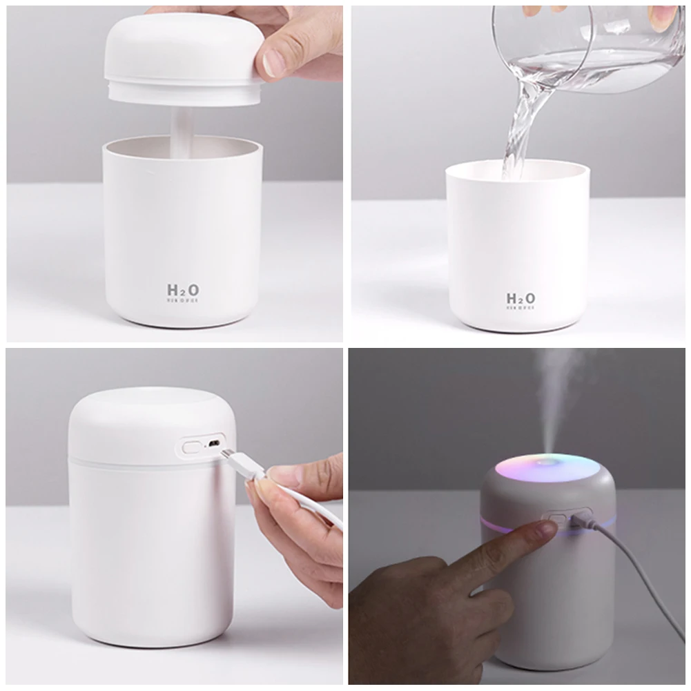 Mini Portable Air Humidifier USB Rechargeable with Colorful Light Car Mute Air Atomization Humidifier Oil Purifier Mist Maker ﻿