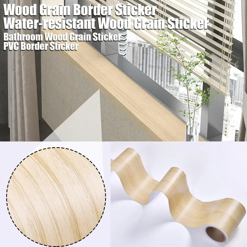 5CM/10CMx10M Wood Grain Border Sticker Waterproof PVC Self-Adhesive Peel-And-Stick Mirror Frame Kitchen Bathroom Wall Bor 1 Roll wall stickers self adhesive stickers kitchen wall sticker waterproof wall tape