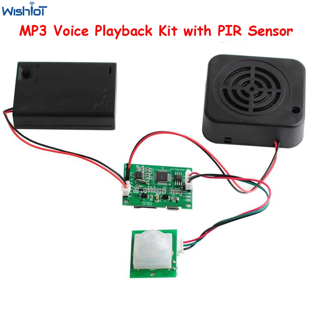 PIR 센서 사운드 녹음 모듈이 포함된 DIY MP3 음악 음성 재생 키트 USB 다운로드 지원 선물 가게 환영을 위한 TF 카드
