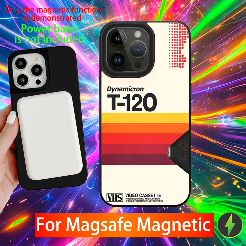 Vintage VHS Video Tape Phone Case with Magsafe Magnetic Wireless Charging Compatibility