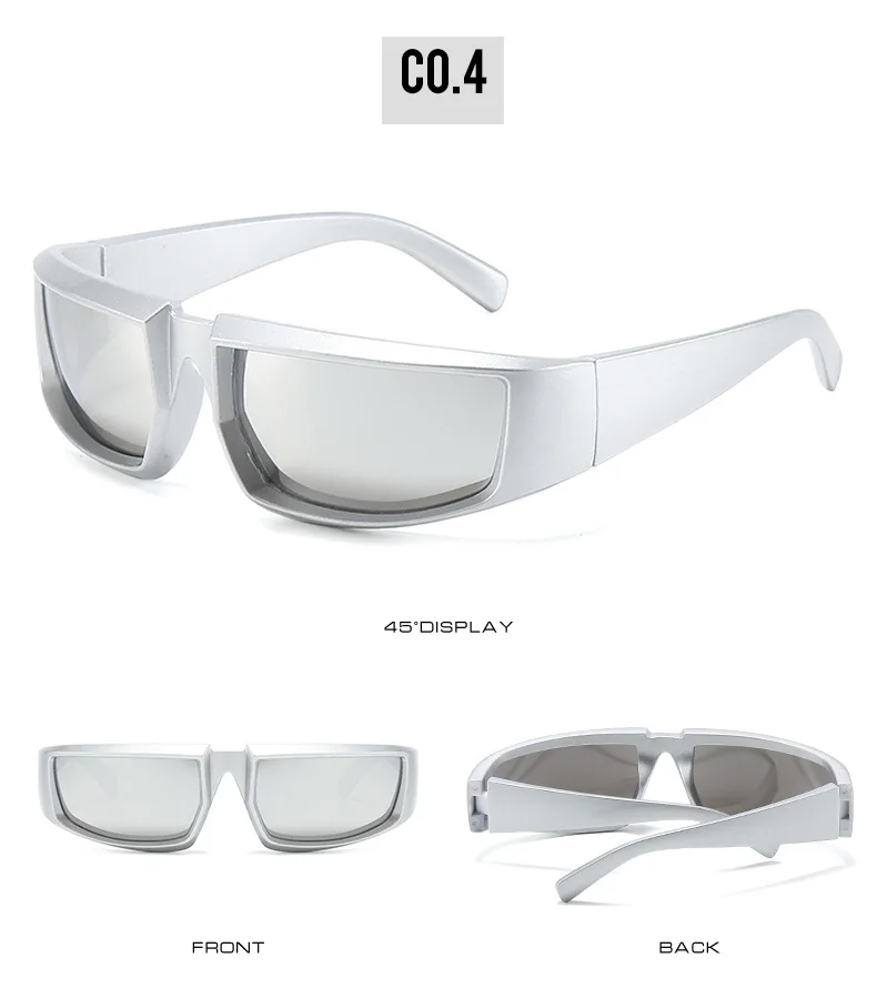 Radfahren Sport Steampunk Sonnenbrille 2023 Frauen Punk Goggle Marke Designer Sonnenbrille Männer Sier Spiegel Shades Reiten_voghion.com