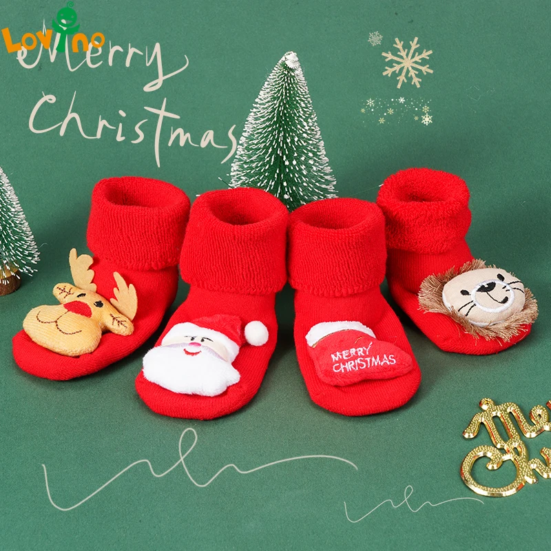 

Baby Christmas Socks for Newborns Infant Short Socks Kids Children's Socks for Girls Boys Non-slip Print Cotton Toddler Clothing