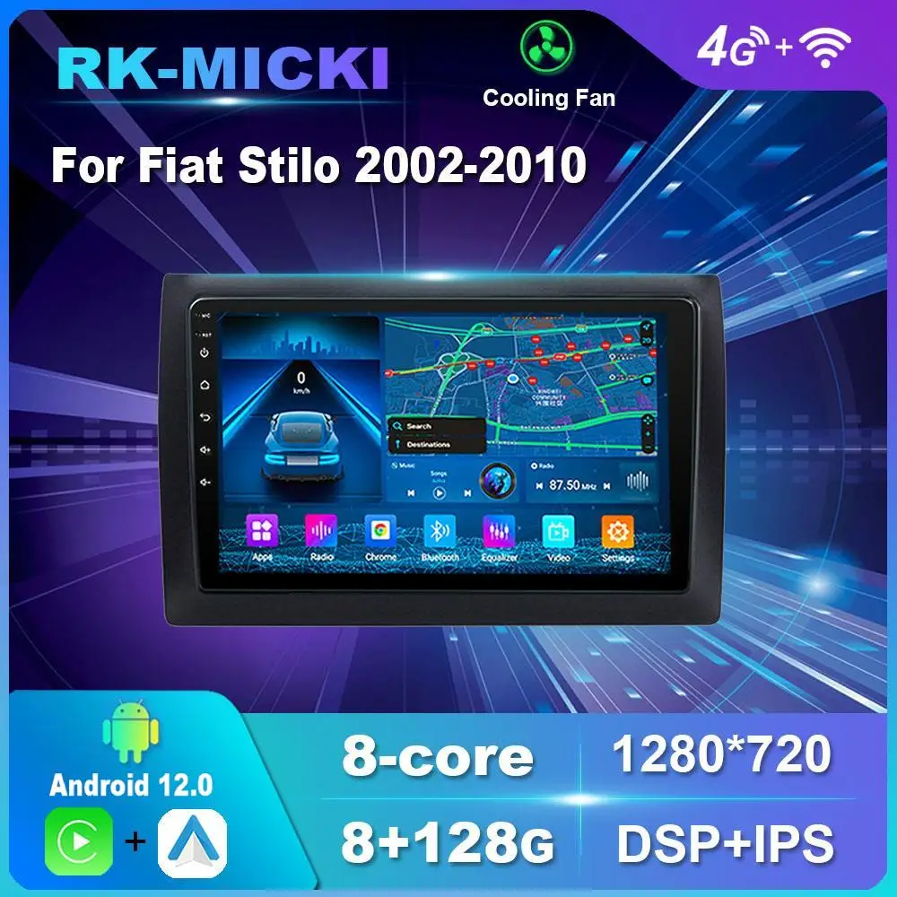 discreción Mentor bala 9 Inch Android 12.0 For Fiat Stilo 2002-2010 Multimedia Player Auto Radio  GPS Carplay 4G WiFi DSP Bluetooth pantalla para auto