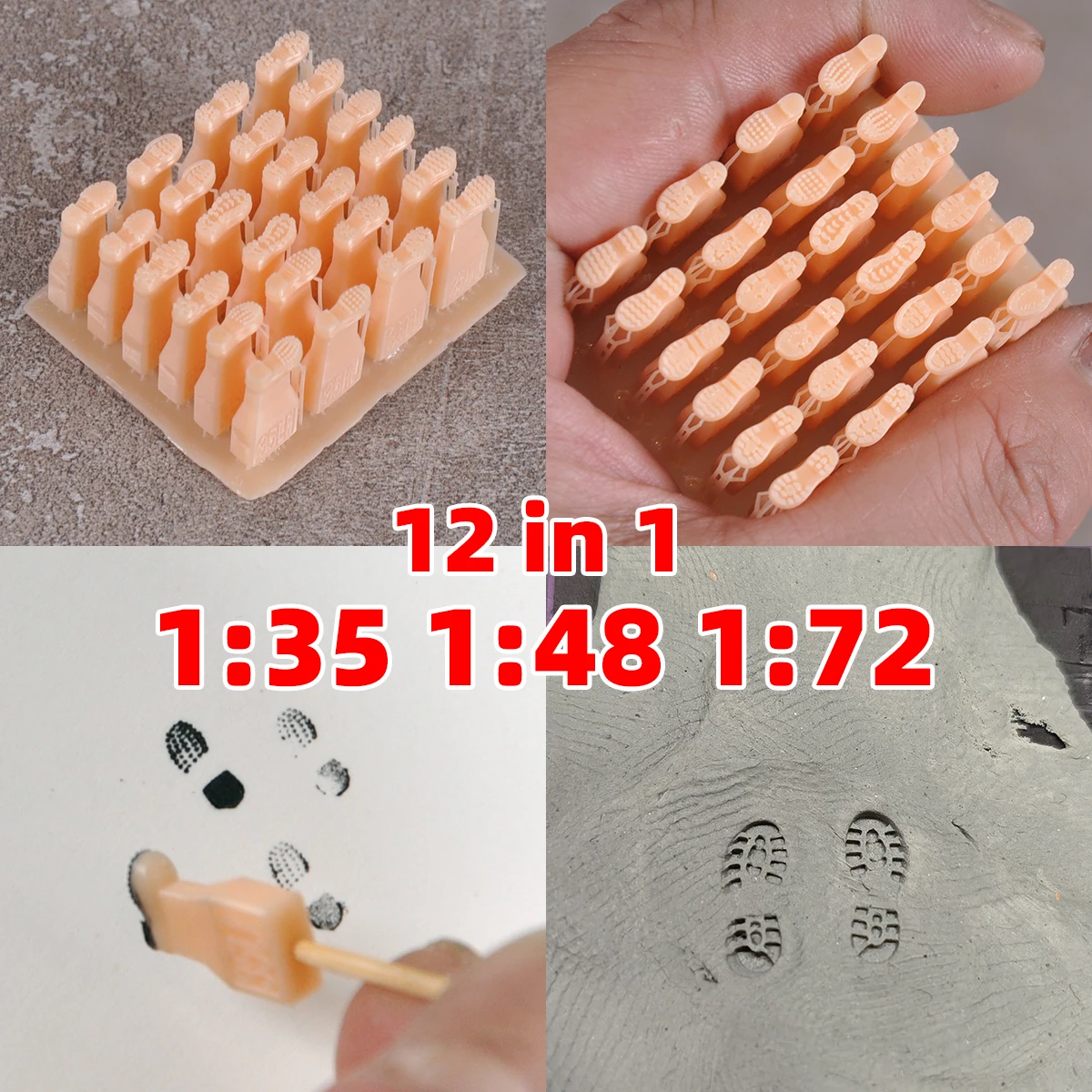 디오라마 스케일 모델 키트 취미용 도구 스텐실 범용 템플릿 발자국 신발 흔적 ..