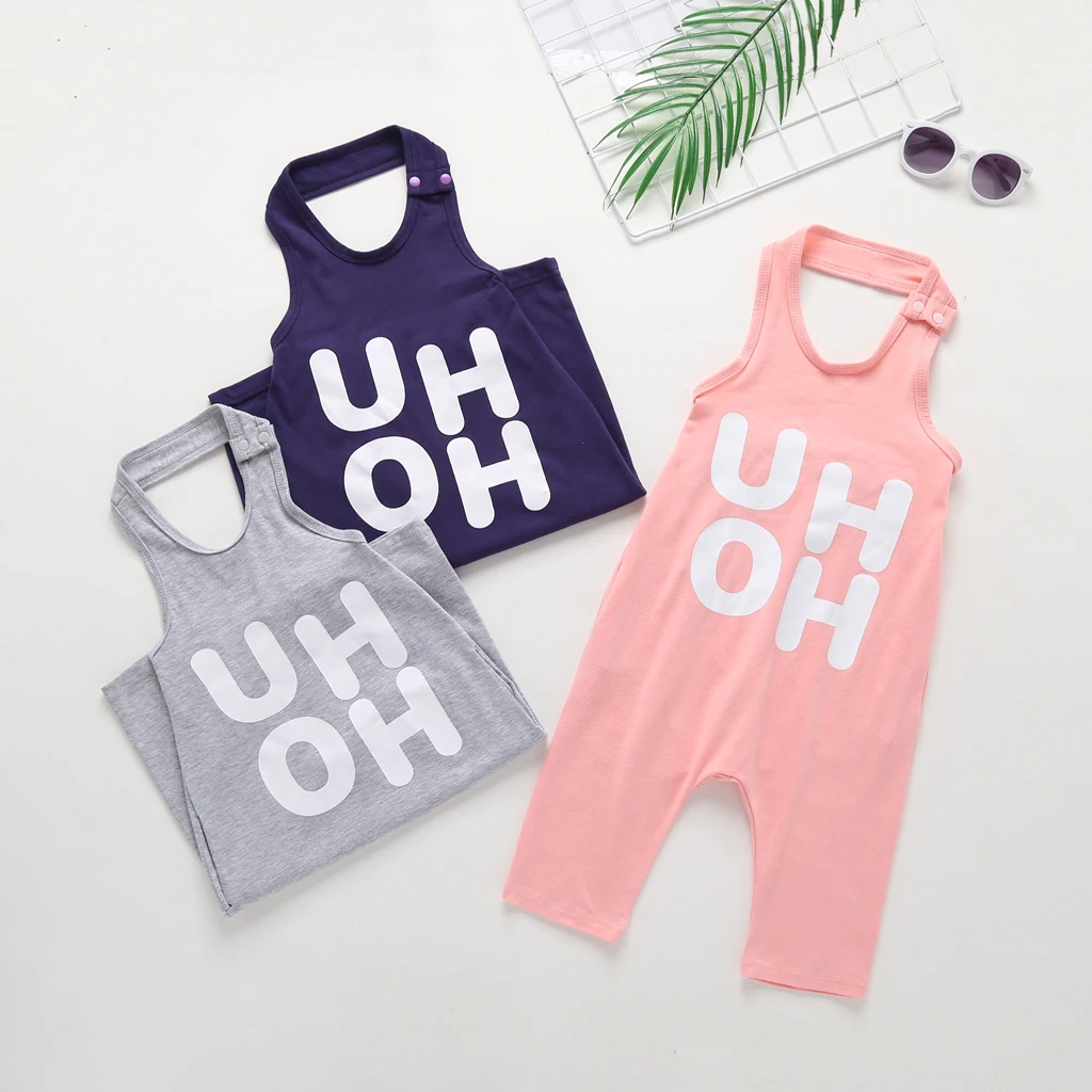 

Fashion Summer Newborn Kids Baby Girls Boy Halter Sleeveless Romper baby Jumpsuit Harem Pants Trousers Solid Loose Clothes 1-6Y