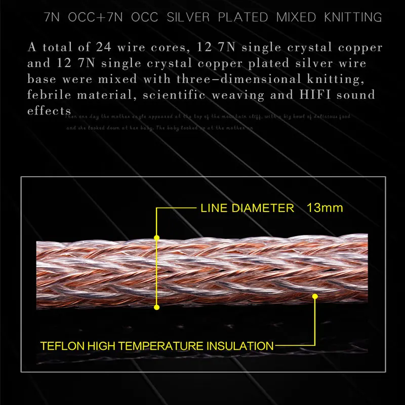 YYAUDIO- OCC Ŀ ̺, HiFi 12TC, 24 ھ, ε , ٳ ÷  ÷̾, ȣ  ̾, 1 