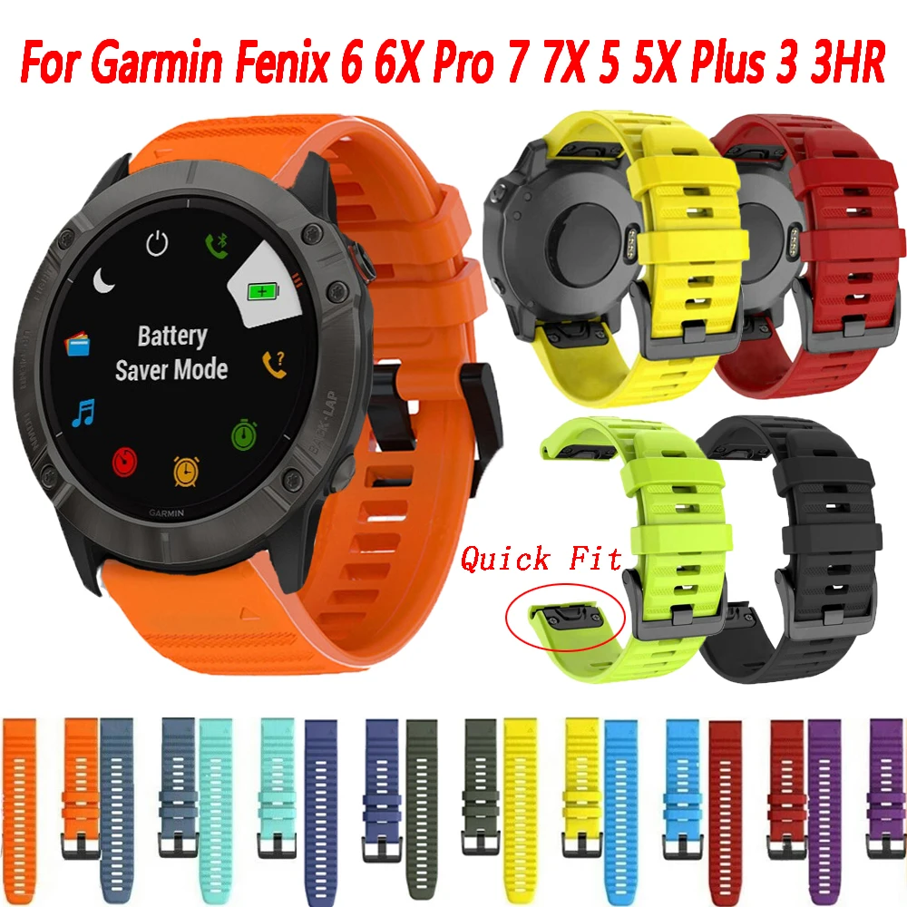 Cinturini In Silicone Quickfit Per Garmin Fenix 6 6S 6X Pro 7X 5X 7S 3Hr Forerunner 955 Cinturino Smartwatch Bracciale Sport Wristband