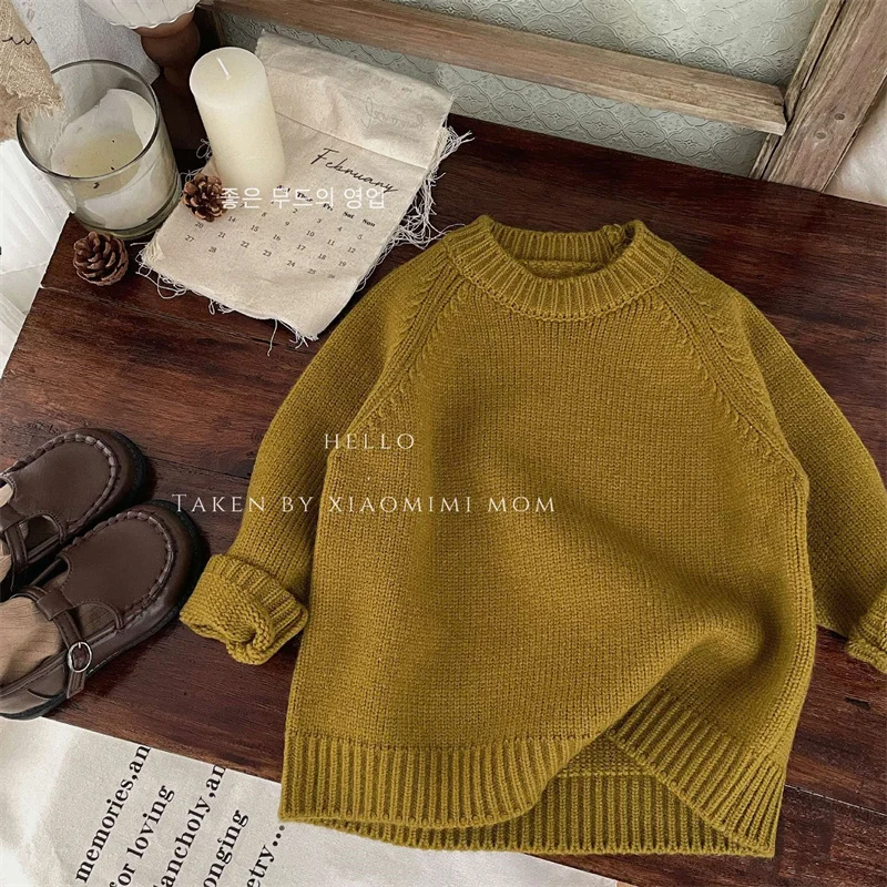 

Boys Woolen Sweater Crochet Cotton Windbreak 2023 Popular Thicken Autumn Winter Pullover High Quality Children's Clothing