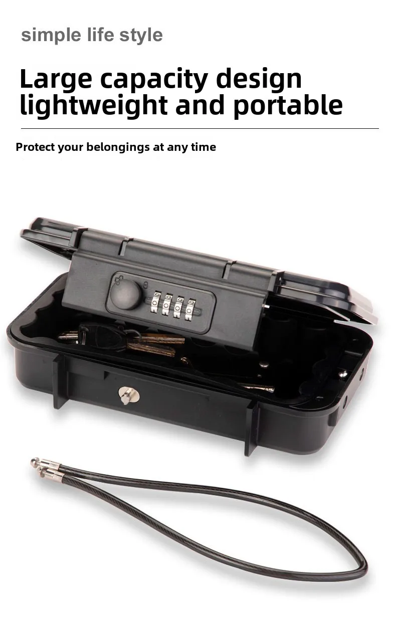 coffre portable attaché avec câble en acier