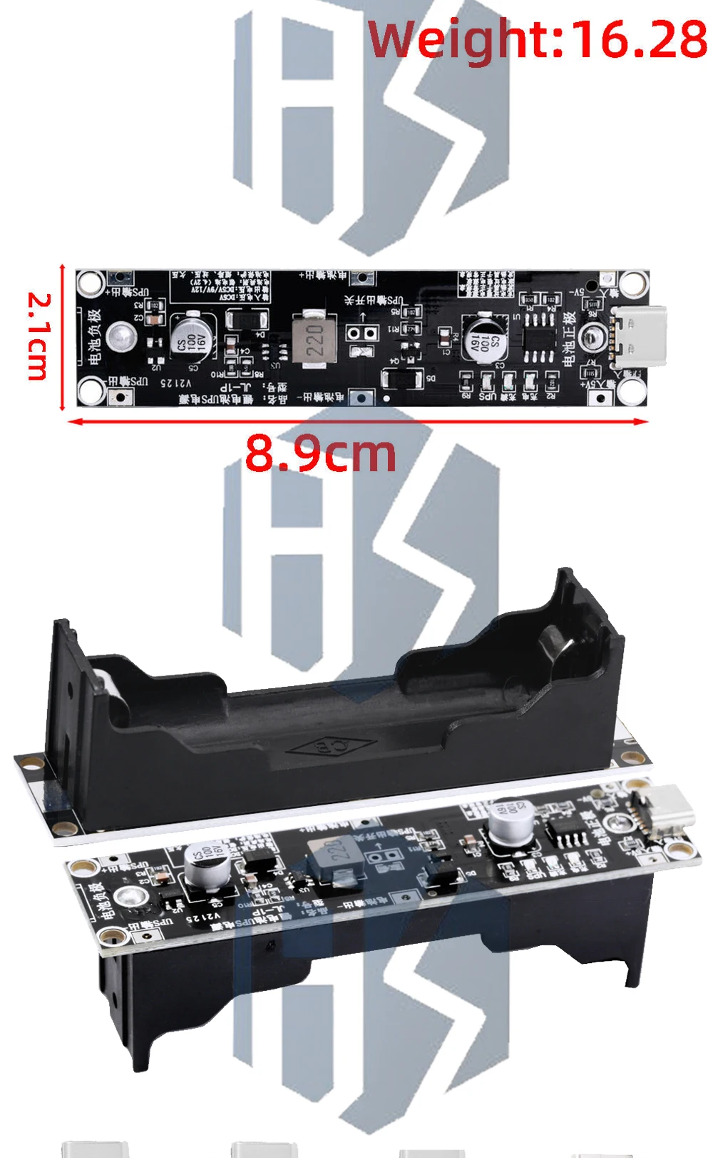 Laden Sie die gleiche Zeit entladen, 1 A, 5 V, 9 V, 12 V, 18650 Lithium-Batterie-Boost-Aufwärtsmodul, unterbrechungsfreies USV-Stromversorgungsmodul – Detail 6
