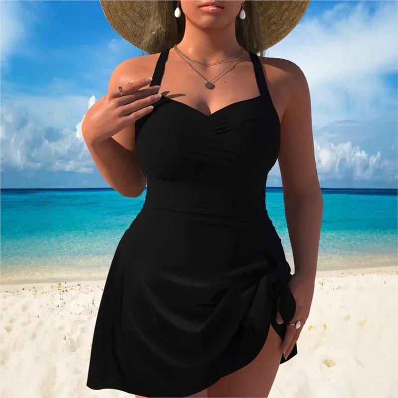 One Piece Plus Size High Waist Bikini Women Push Up Large Size Swimsuit Summer Mujer Big Size Tummy Control Swimwear Bikini Sets