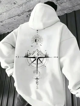 Felpa con cappuccio Galaxy da uomo Felpa con cappuccio con stampa Galaxy Autunno Inverno Pile in spugna francese Poliestere Vestibilità ampia con dettagli tascabili 1