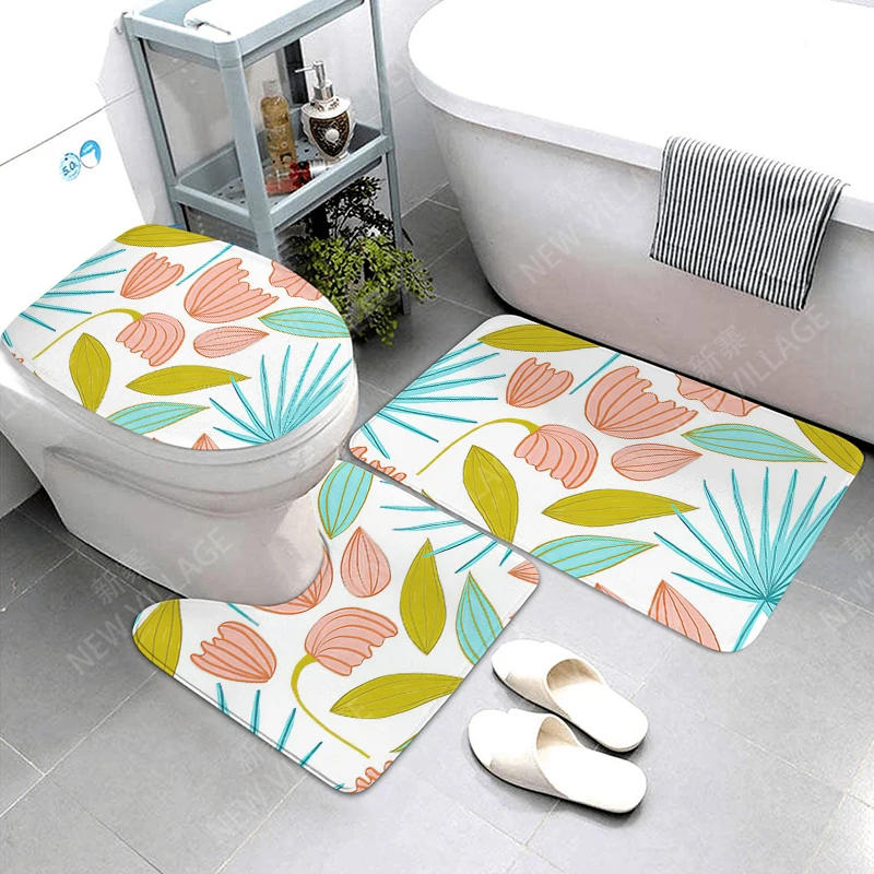 Anti-slip Bath Mat Bathroom Small Rug Shower Mat Decorative Absorbent Foot Entrance Bathtub toilet rug Morandi Nordic letter