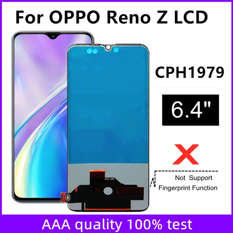 6.4 "Tft Lcd Per Oppo Reno Z Display Lcd Cph1979 Touch Screen Digitizer Assembly Sostituzione Per Telefono Oppo Renoz Lcd