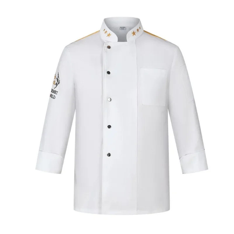 Chef Uniform Work Clothes Long-sleeved Autumn and Winter Kitchen Clothing for Men and Women Chinese Western Catering Hotel Chef Clothing