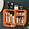 Wall-mounted Cosmetic Storage Box Free Punching Dust-proof Bathroom Wall Rack Makeup Organizer Lipstick Skincare Containers 2