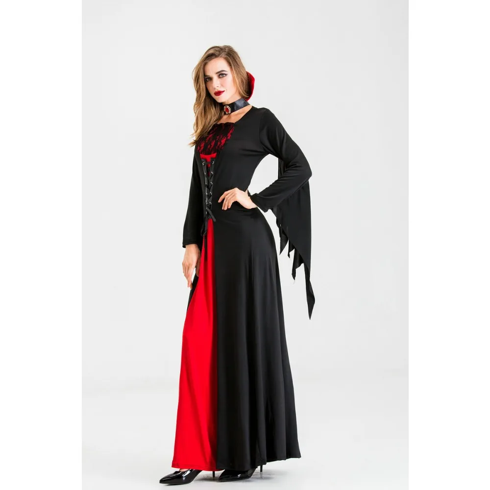 Halloween Costume Adult Woman Queen Dress Witch Easter Demon Vampire Bride Death Witch Cosplay Costumes Retro Court Dresses 코스프레