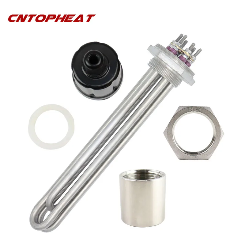 DN32 6KW All Stainless Steel Heating Element With Earth Ground Electric  Tubular Boiler Immersion Water Heater Heating Resistor - AliExpress
