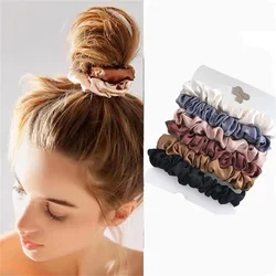 Luxurious Satin Hair Scrunchies - Set of 6 Ultra-Soft Hair Ties (6pcs)