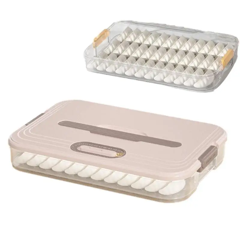 

Dumplings Box Refrigerator Dumpling Freezing Storage Food Grade Heat Resistant Stackable Dumpling Storage Box Kitchen Organizer