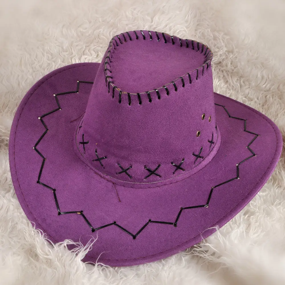 Western cowboy hat knight hat men and women sun big edge outdoor performance pink cowboy big brim tourist sun outdoor hiking hat