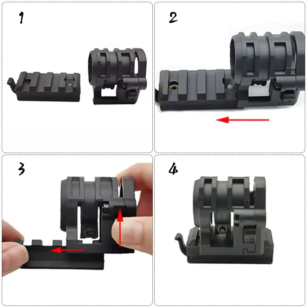 Tactical Helmet Flashlight Clamp 20MM Mount 360 Degree Quick Release Universal Rail Helmet Light Torch Holder Adapter