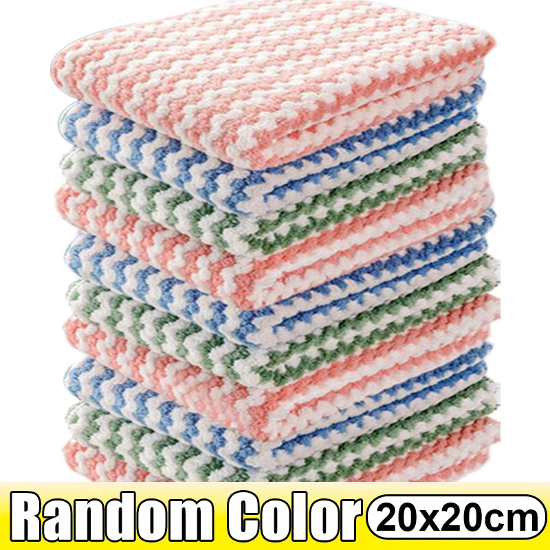 thumbnail image 1 of 50/1 piezas de paños de cocina de vellón coral, trapos para lavar platos, paños de limpieza súper absorbentes, estropajos para fregar, toallas para limpiar ventanas de vidrio, 1 of 5