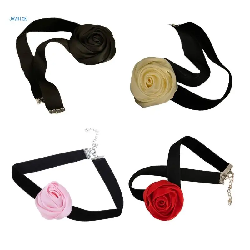

Flower Choker Necklace Dark Girl Sweet Collar Necklace Party Female Jewelry